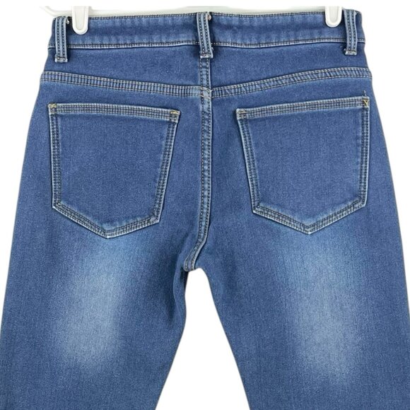 Fredd Marshall Women's Fleece Lined Blue Denim Jeans Size 30 Stretch Mid Rise - Picture 5 of 13